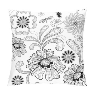 Personality  Seamless White Floral Pattern Pillow Covers