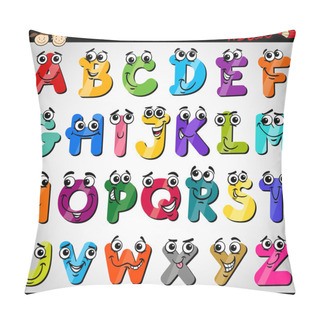 Personality  Capital Letters Alphabet Cartoon Illustration Pillow Covers