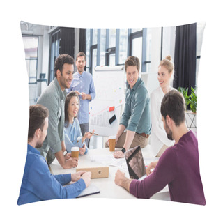 Personality  Businesspeople Discussing And Brainstorming Pillow Covers