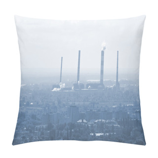 Personality  Large Cental Heating Station In Drammatic Light. Warsaw, Poland Pillow Covers