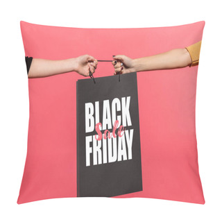 Personality  Women Pulling Shopping Bag Pillow Covers
