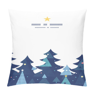 Personality  Vector Abstract Holiday Christmas Trees Christmas Tree Silhouette Pattern Frame Card Template Pillow Covers