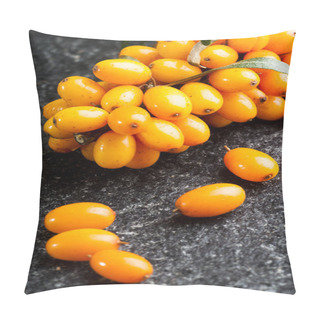 Personality  Close Up Of Sea Buckthorns Pillow Covers