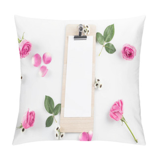 Personality  Blank Card With Roses Pillow Covers
