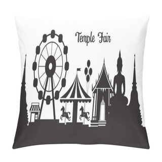 Personality  Thai Temple Fair, Silhouette Pillow Covers