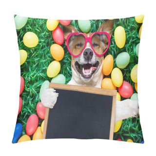 Personality  Easter Bunny Dog With Eggs Selfie Pillow Covers