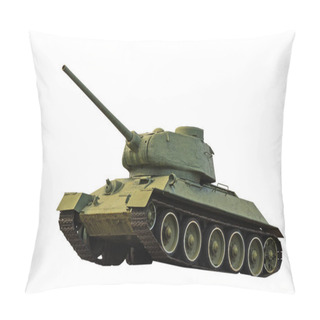 Personality  Real Military Tank On A White Background,war, Heavy Equipment, Gun, Second World War, The Soviet Union, T-34, Armor, Pillow Covers