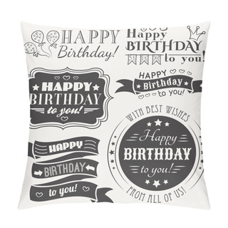 Personality  Happy Birthday Greeting Card Collection In Holiday Design Pillow Covers