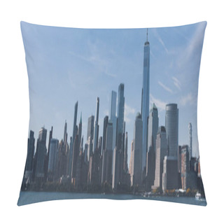 Personality  Picturesque Cityscape Of Manhattan Skyscrapers And Hudson River In New York City, Banner Pillow Covers