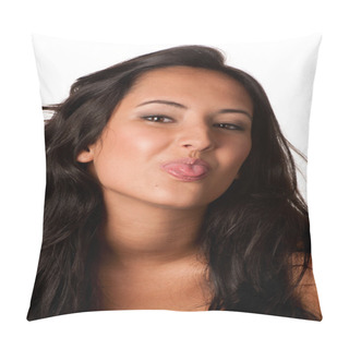 Personality  Beautiful Girl With Her Tongue Out Pillow Covers
