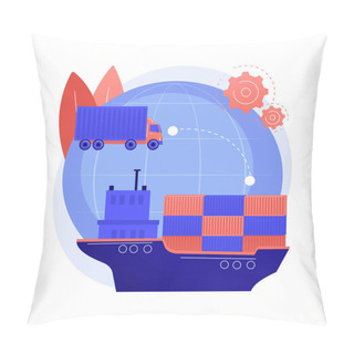 Personality  Container Transportation Abstract Concept Vector Illustration. Pillow Covers