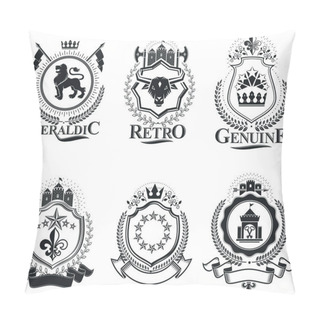 Personality  Vintage Heraldic Emblems Set  Pillow Covers