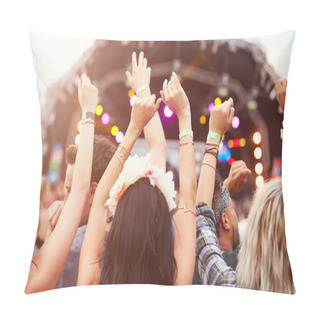 Personality  Audience At A Music Festival Pillow Covers