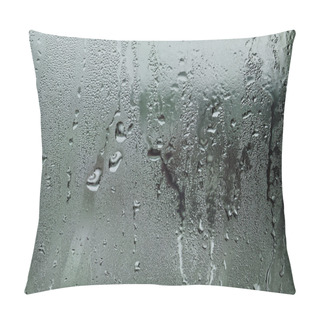 Personality  Drops Of Water On The Glass. Picture About The Weather And The Specific Natural Phenomena. Pillow Covers