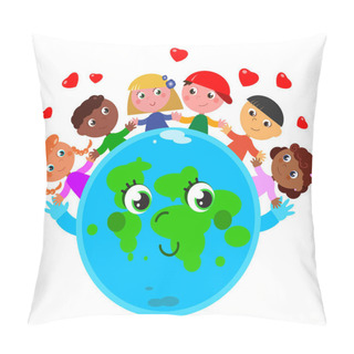 Personality Peace Around The World Vector Pillow Covers