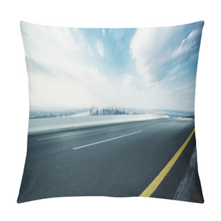 Personality  Empty Highway Through Modern City Pillow Covers