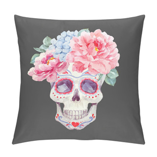 Personality  Nice Watercolor Vector Skull Pillow Covers