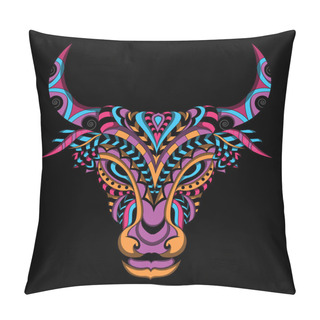 Personality  Stylized Cow Zentangle Vector Pillow Covers