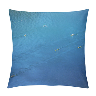 Personality  Canoe Training On Bled Lake, Slovenia, Europe Pillow Covers