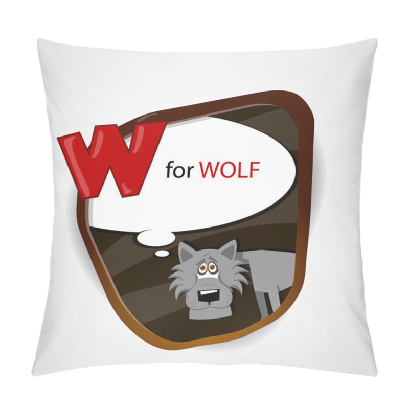 Personality  The English Alphabet Of Animal Theme. W For Walrus. Vector Illustration Pillow Covers