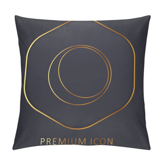 Personality  Ball Outline With Shadow At The Edge Golden Line Premium Logo Or Icon Pillow Covers