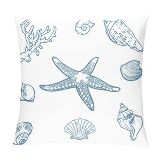 Personality  Vector Set Of Sea Fauna Pillow Covers