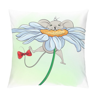 Personality  Funny Little Mouse On The Flower Pillow Covers