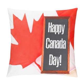 Personality  Chalkboard With The Word Happy Canada Day On The National Flag. Feast Of 1 July Pillow Covers