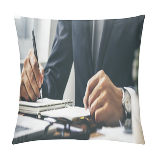 Personality  Businessman Working At Office Pillow Covers