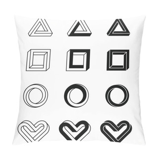 Personality  Imposible 3d Shapes Pillow Covers