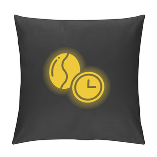 Personality  Bean Yellow Glowing Neon Icon Pillow Covers