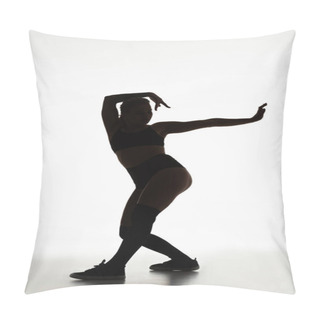 Personality  Silhouette Of Sexy Girl Twerking Isolated On White Pillow Covers