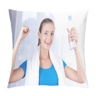 Personality  Pleasant Girl Drinking Water  Pillow Covers