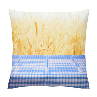 Personality  Table With Tablecloth Over Wheat Field Pillow Covers
