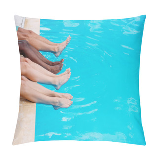 Personality  People Lying Near Swimming Pool Pillow Covers
