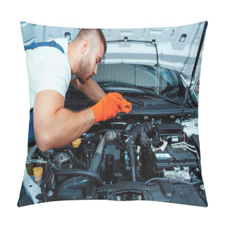 Personality  Car Mechanic At The Service Station Pillow Covers