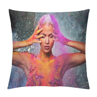 Personality  Fragility Of A Human Creature Conceptual Body Art On A Woman  Pillow Covers