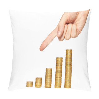Personality  Concept Of Finance Regression Isolated On White. Pillow Covers