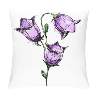 Personality  Colorful Bell Flower In Watercolor Style Pillow Covers