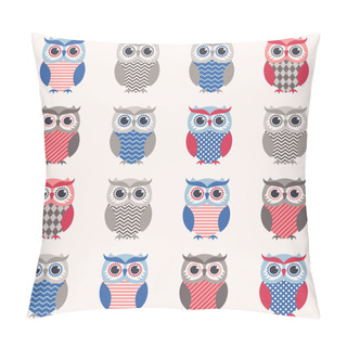 Personality  Owls Cartoon Background Pillow Covers