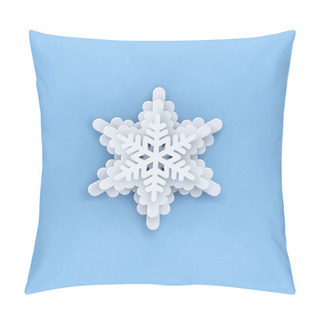 Personality  Vector Layered Paper Cut Art Snowflake Icon. Snow Flake Weather Ornate Symbol. Flat Style Christmas, Noel Greeting Origami Craft Snowflake Pillow Covers