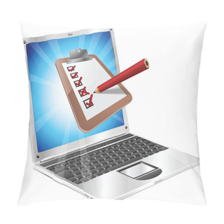 Personality  Online Survey Laptop Clipboard Concept Pillow Covers