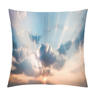 Personality  Panorama Landscape Of Sky With Clouds In The Twilight Pillow Covers