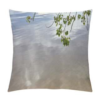 Personality  Small Branches With Green Leaves On Trees Near River Pillow Covers