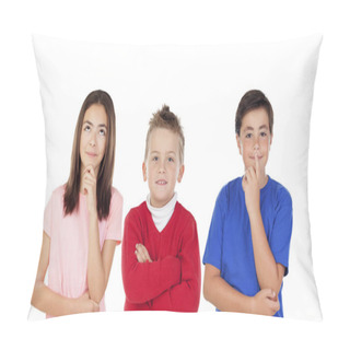 Personality  Group Of Pensive Children  Pillow Covers