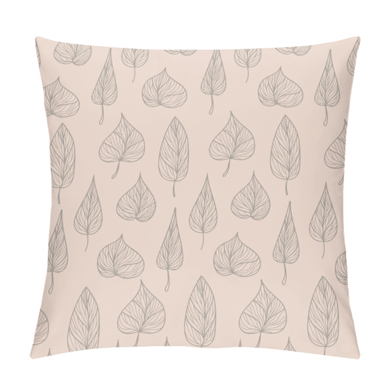 Personality  Wavy Leaves Doodle Pattern Pillow Covers