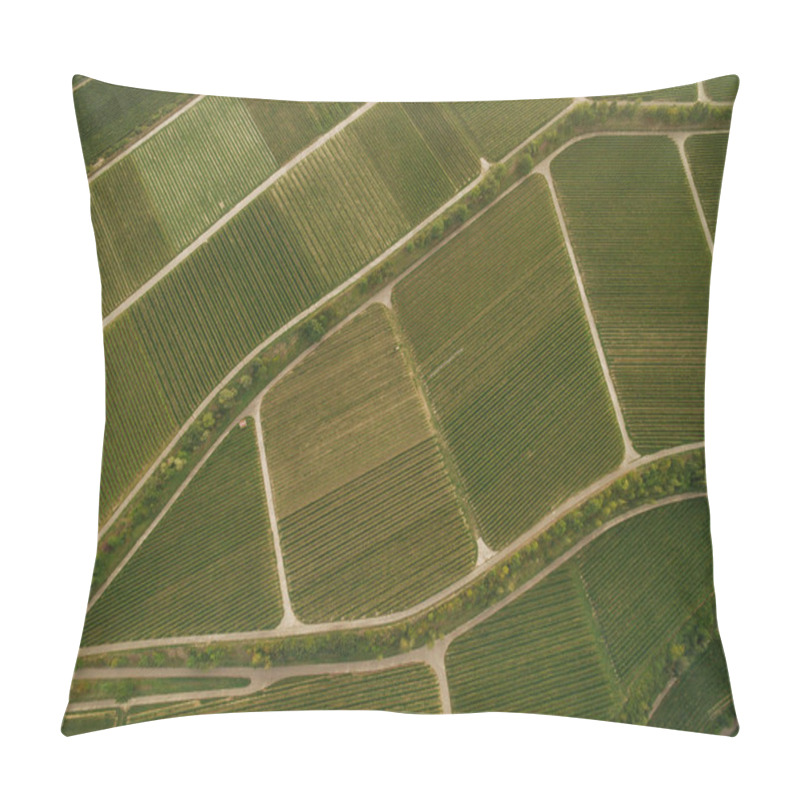 Personality  bird eye view of green agricultural fields, europe pillow covers