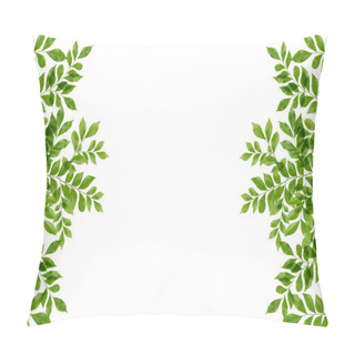 Personality  Green Fresh Leaves Frame Pillow Covers