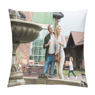 Personality  Couple Holding Cups Of Coffee Pillow Covers