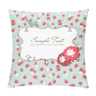 Personality  Vector Floral Frame With A Bird Pillow Covers
